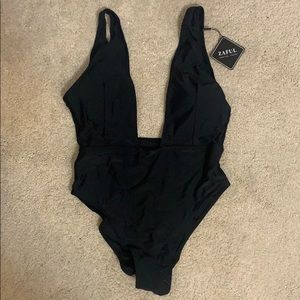 Zaful Black Sexy One Piece Bathing Suit